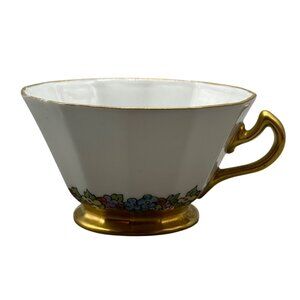Vintage R.C.L. Bone China Tea Cup With Gold Trim & Floral Pattern 4.5X2.25" READ